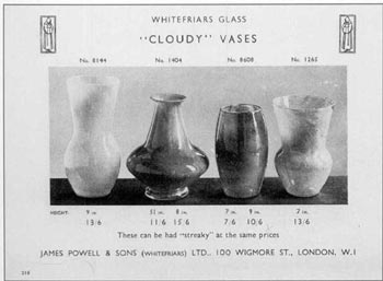 Whitefriars 1931 British Glass Catalogue, Page 215