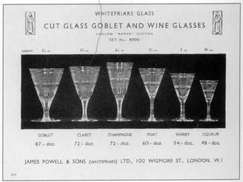 Whitefriars 1931 British Glass Catalogue, Page 218