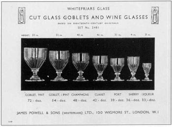 Whitefriars 1931 British Glass Catalogue, Page 219