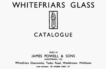 Whitefriars 1938 British Glass Catalogue, Front Cover