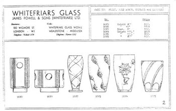 Whitefriars 1938 British Glass Catalogue, Page 2