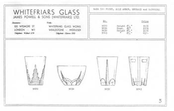 Whitefriars 1938 British Glass Catalogue, Page 3