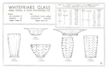 Whitefriars 1938 British Glass Catalogue, Page 6