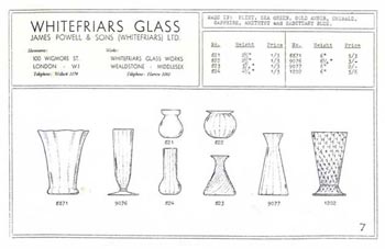Whitefriars 1938 British Glass Catalogue, Page 7