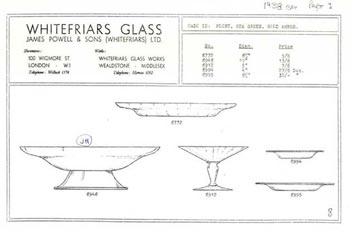 Whitefriars 1938 British Glass Catalogue, Page 8