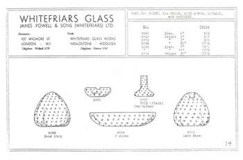 Whitefriars 1938 British Glass Catalogue, Page 14