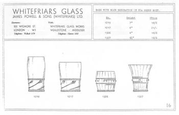 Whitefriars 1938 British Glass Catalogue, Page 16