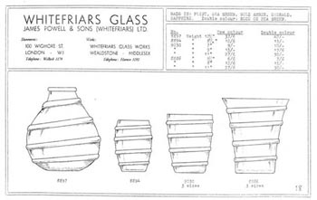 Whitefriars 1938 British Glass Catalogue, Page 18
