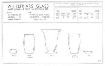 Whitefriars 1938 British Glass Catalogue, Page 24