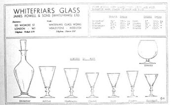 Whitefriars 1938 British Glass Catalogue, Page 54