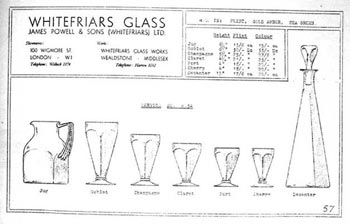 Whitefriars 1938 British Glass Catalogue, Page 57