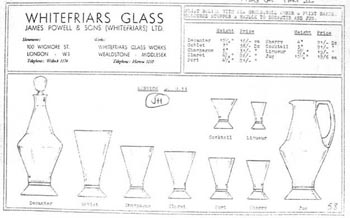 Whitefriars 1938 British Glass Catalogue, Page 58