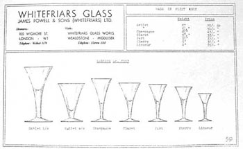 Whitefriars 1938 British Glass Catalogue, Page 59