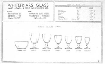 Whitefriars 1938 British Glass Catalogue, Page 61