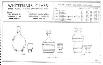 Whitefriars 1938 British Glass Catalogue, Page 63