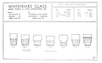 Whitefriars 1938 British Glass Catalogue, Page 67