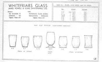 Whitefriars 1938 British Glass Catalogue, Page 68