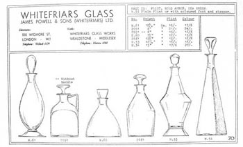 Whitefriars 1938 British Glass Catalogue, Page 70