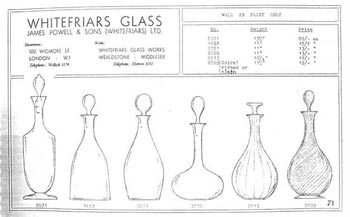 Whitefriars 1938 British Glass Catalogue, Page 71
