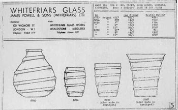 Whitefriars 1940 British Glass Catalogue, Page 3