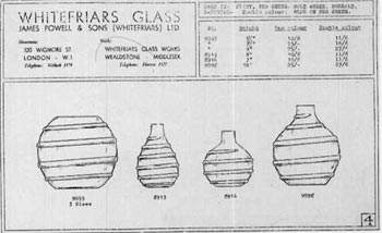 Whitefriars 1940 British Glass Catalogue, Page 4
