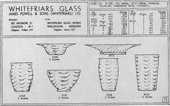 Whitefriars 1940 British Glass Catalogue, Page 5