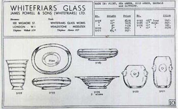 Whitefriars 1940 British Glass Catalogue, Page 10