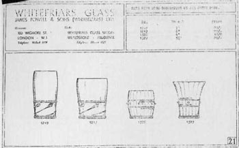 Whitefriars 1940 British Glass Catalogue, Page 21