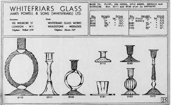 Whitefriars 1940 British Glass Catalogue, Page 25