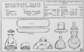 Whitefriars 1940 British Glass Catalogue, Page 26