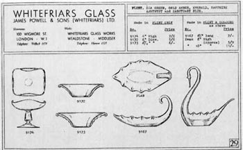 Whitefriars 1940 British Glass Catalogue, Page 29