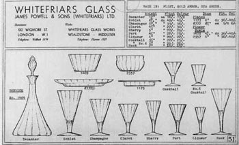 Whitefriars 1940 British Glass Catalogue, Page 31