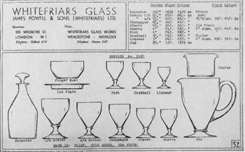 Whitefriars 1940 British Glass Catalogue, Page 32