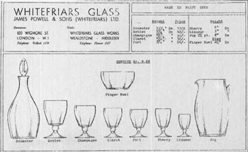 Whitefriars 1940 British Glass Catalogue, Page 34