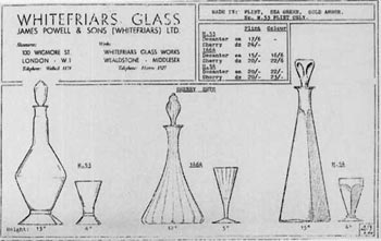 Whitefriars 1940 British Glass Catalogue, Page 42