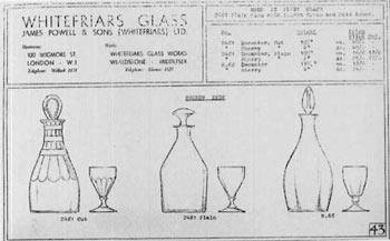 Whitefriars 1940 British Glass Catalogue, Page 43