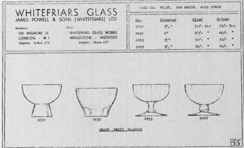 Whitefriars 1940 British Glass Catalogue, Page 55