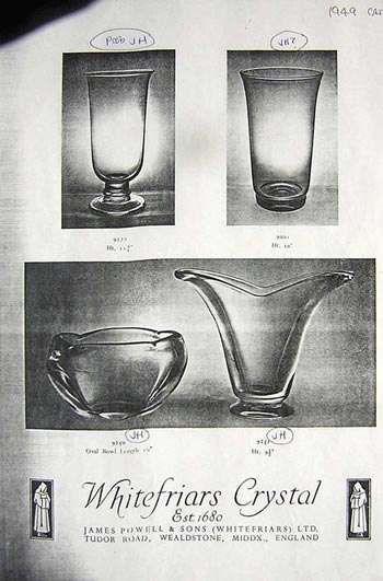 Whitefriars 1949 British Glass Catalogue, Page 2