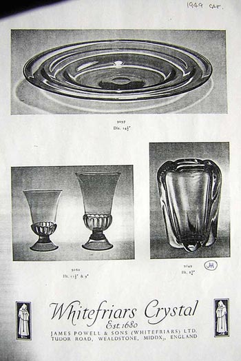 Whitefriars 1949 British Glass Catalogue, Page 3
