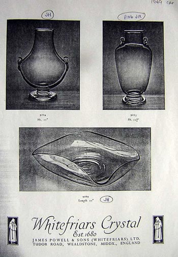 Whitefriars 1949 British Glass Catalogue, Page 4