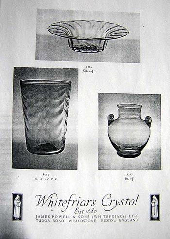 Whitefriars 1949 British Glass Catalogue, Page 5