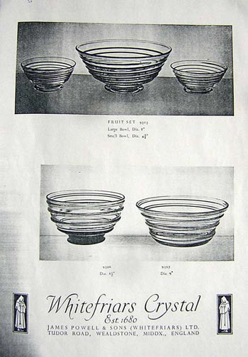 Whitefriars 1949 British Glass Catalogue, Page 10