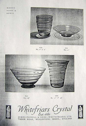 Whitefriars 1949 British Glass Catalogue, Page 11