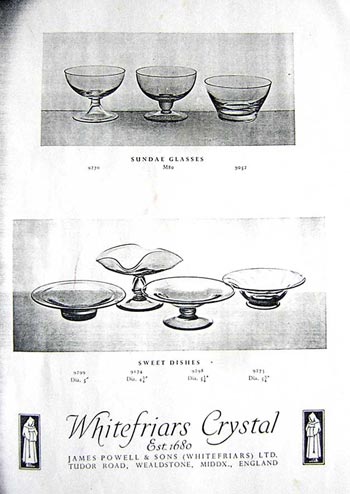 Whitefriars 1949 British Glass Catalogue, Page 16