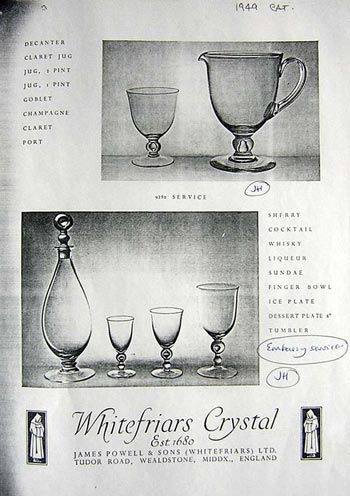 Whitefriars 1949 British Glass Catalogue, Page 18