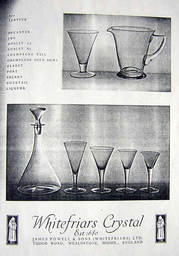 Whitefriars 1949 British Glass Catalogue, Page 19
