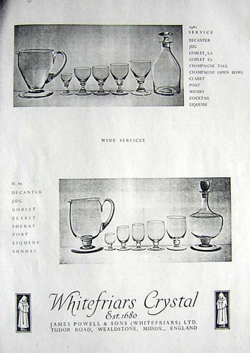 Whitefriars 1949 British Glass Catalogue, Page 20