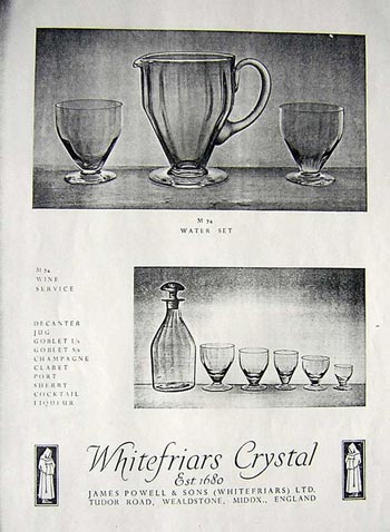 Whitefriars 1949 British Glass Catalogue, Page 21