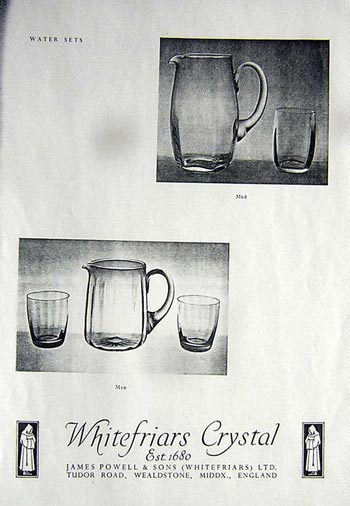 Whitefriars 1949 British Glass Catalogue, Page 25