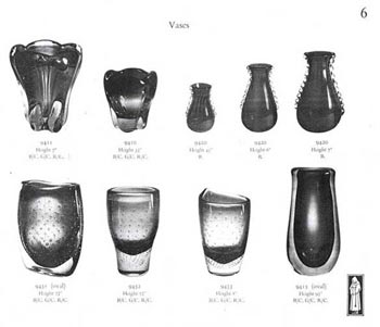 Whitefriars 1957 British Glass Catalogue, Page 6